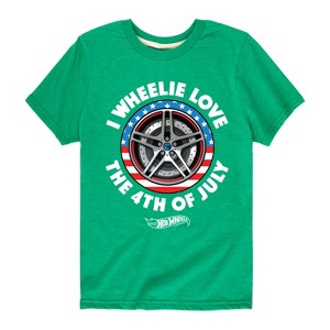 Boys' - Hot Wheels - I Wheelie Love 4th of July Short Sleeve Graphic T-Shirt - 1 of 4
