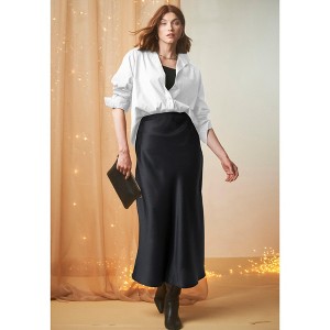 Jessica London Satin Maxi Skirt - 1 of 4