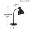 360 Lighting Piper 24" High Gooseneck Small Modern Desk Lamps Set of 2 USB Port Black Metal Home Office Living Room Charging Bedroom Bedside - 4 of 4