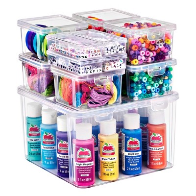 Sorbus 12-Piece Sewing and Craft Material Storage Container Set with Lids - Storage for Sewing Materials, Small Beads, Accessories and More