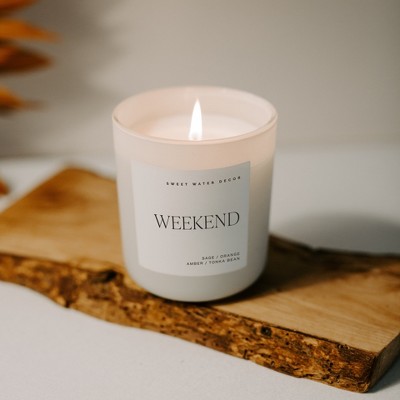 Weekend Tan Matte Jar Soy Candle with Amber and Lavender