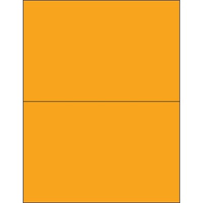 Box Partners Rectangle Laser Labels 8 1/2" x 5 1/2" Fluorescent Orange 200/Case LL184OR