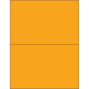 Box Partners Rectangle Laser Labels 8 1/2" x 5 1/2" Fluorescent Orange 200/Case LL184OR - 1 of 1