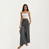 Anna-Kaci Women's High Waist Wide Leg Pants with Smocked Waistband and Side Pockets - 2 of 4