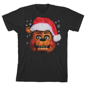 Five Nights at Freddy's Santa Freddy Boy's Black T-shirt - 1 of 3