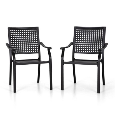 2pk Outdoor Metal Dining Chairs - Captiva Designs : Target