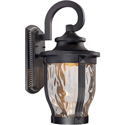 Minka Lavery Rustic Outdoor Wall Light Fixture Black LED 20" Clear Hammered Glass for Post Exterior Barn House Porch Yard Patio