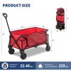 YARDSIGHT Collapsible Folding Wagon Cart, 220 lbs Heavy-Duty Utility Cart with All-Terrain Wheels and Side Storage for Camping, Shopping, Gardening - 3 of 4