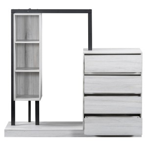 NicBex 50.40"H Open Armoire Wardrobe Closet Storage Cabinet with 3 Shelves & 4 Drawers for Bedroom - 1 of 4