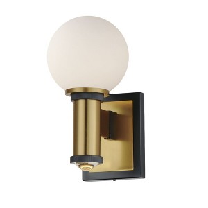 Maxim Lighting San Simeon 2 - Light Wall Light in  Black/Natural Aged Brass - 1 of 4
