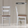 Farmhouse Dining Table Chairs, Set of 2 Rubber Wood Kitchen Table Chairs with Open Back for Living Room - 3 of 4