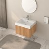 PexFix 24" Bathroom Vanity with Sink Wall Mounted Floating Modern Bathroom Cabinet with Integrated Basin & Plywood Soft-Close U-Shaped Drawer Natural - 4 of 4