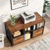 Gulches 2 Drawer Wood File Cabinets, Modern Mobile Lateral Filing Cabinet for Letter/ A4 Size, Printer for Home Office, Rustic Walnut - 4 of 4