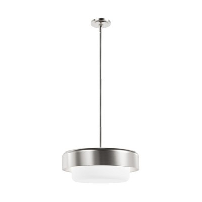 Hunter Fans 18" Brushed Nickel Station Ceiling Light Pendant - Modern Mid-Century Design for Indoor Spaces, Dimmable, 3 Bulbs