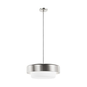 Hunter Fans 18" Brushed Nickel Station Ceiling Light Pendant - Modern Mid-Century Design for Indoor Spaces, Dimmable, 3 Bulbs - 1 of 1