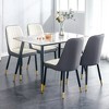 5-Piece Dining Set with Spacious Table and 4 PU Armless Chairs - 2 of 4
