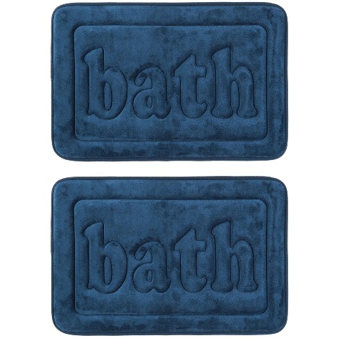 Unique Bargains Non-Skid Memory Foam Water Absorbent Quick Dry Soft Bathroom Rugs 2 Pcs - image 1 of 4