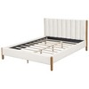 Platform Bed Frame with Boucle Upholstered Thick Headboard & Solid Wooden Legs,White -- Frevyn - 3 of 4