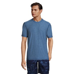 Lands' End Men's Short Sleeve Swim Tee Rash Guard - 1 of 4