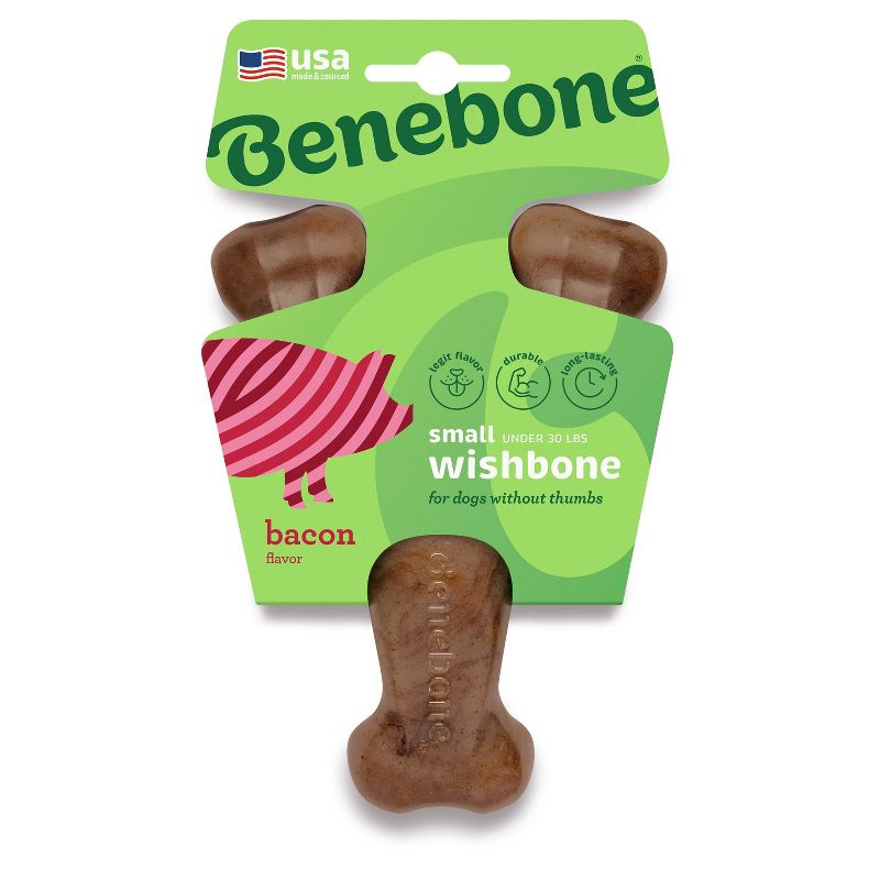 Benebone Wishbone Dog Chew Toy - Bacon, 1 of 13