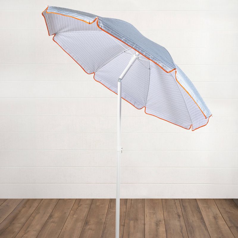 Picnic Time 5.5&#39; Wave Break Beach Compact Umbrella - Gray, 5 of 11