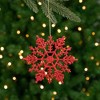 Northlight Glitter Snowflake Christmas Ornaments - 4" - Red - 24ct - 2 of 2