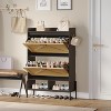 2-Drawer Shoe Cabinet, Slim Space-Saving Shoe Organizer with Hidden Storage, Wooden Entryway Shelf for Hallway, Freestanding Narrow Design - 4 of 4
