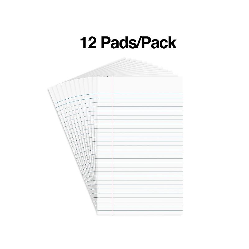 Staples Notepads 5" x 8" Narrow White 50 Sh./Pad 12 Pads/PK TR57330/18600, 2 of 9