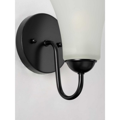 Matte Black Steel One-Light Bath Vanity Fixture