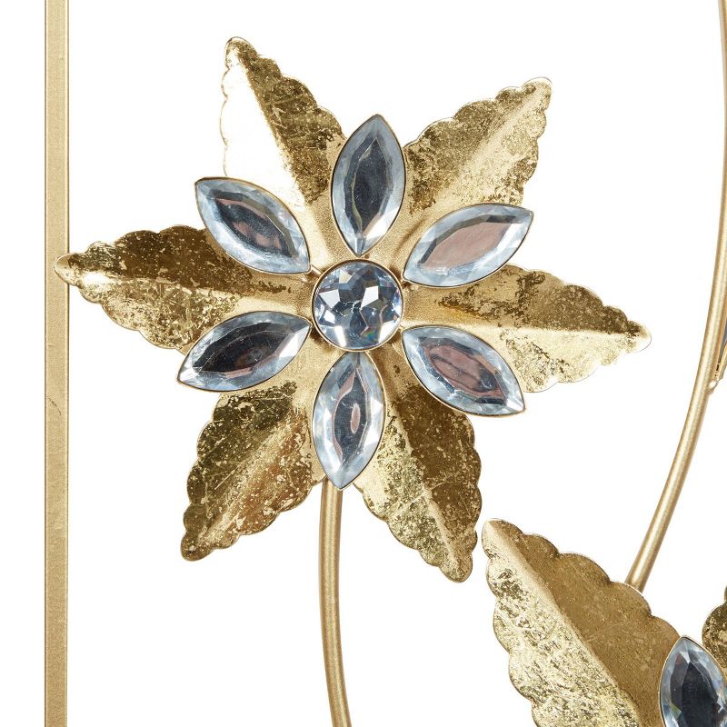 Set of 2 Iron Metal Floral Wall Decors with Gold Frame - Olivia &#38; May, 5 of 9