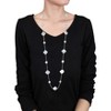 EVERLY JEWELRY | 11-20mm Cultured Freshwater Pearl Station Classic Stackable Necklace, 40 inc - 3 of 4
