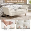 KWPZQEB Upholstered Bench for Bedroom End of Bed, Velvet Padded Bench with 2 Pillows & Solid Wood Legs, Button Tufted Ottoman for Living Room - 2 of 4