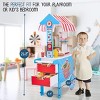 Lil’ Jumbl Wooden Snack Cart Playset, Kids Play Pretend Hot Dog Stand Push Cart w/ 125+ Accessories - 2 of 4