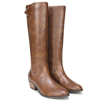 Whiskey Faux Leather Knee-High Zip-Up Boots