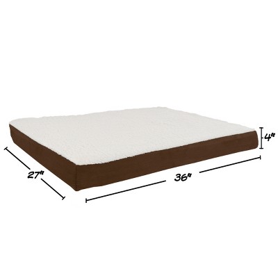 Pet Adobe Orthopedic Memory Foam Pet Bed with Sherpa Top - Brown