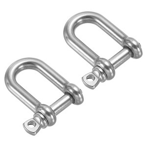 Unique Bargains Stainless Steel Small D-Ring Shackles for DIY Craft 2 Pcs - 1 of 4