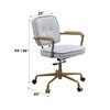 TiramisuBest Antique White & Gray Leather 3" Seat Cushion 360¡ã Swivel Office Chair with Sturdy Base - 3 of 4