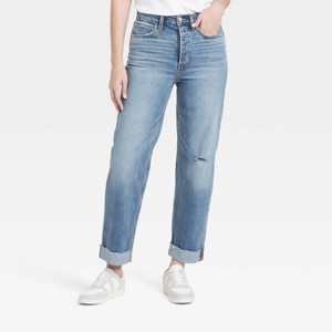 Women's Highest-Rise Straight Ankle Cuffed Jeans - Universal Thread™ - 1 of 3