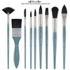 Mimik Professional Watercolor Brushes - Fan Set of 3 - Synthetic Squirrel Hair - Natural Bristle Artist Brushes for Watercolors, Gouache & Acrylics - - 4 of 4