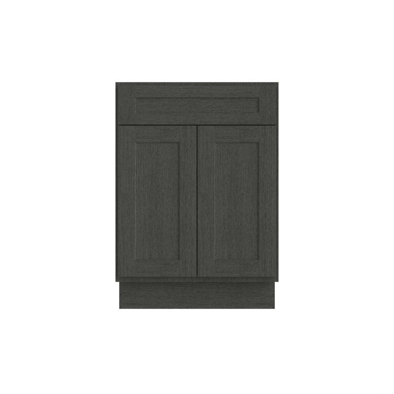HOMLUX 24 in. W  x 21 in. D  x 34.5 in. H Bath Vanity Cabinet without Top in Shaker Charcoal, 1 of 7