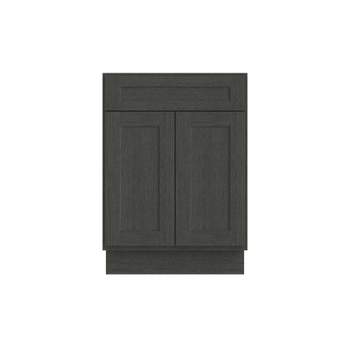 HOMLUX 24 in. W  x 21 in. D  x 34.5 in. H Bath Vanity Cabinet without Top in Shaker Charcoal