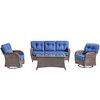 Gymojoy 4 Pieces 3-Seat Sofa Table with Swivel Chairs - 3 of 4