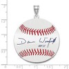 Black Bow Jewelry Sterling Silver Dave Winfield Signature LG Enamel Baseball Pendant - 4 of 4