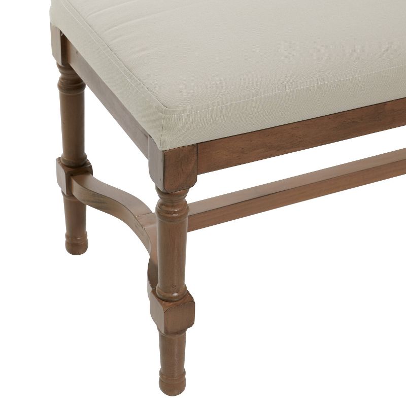 Traditional Linen Upholstered Wood Bench - Olivia & May, 5 of 8