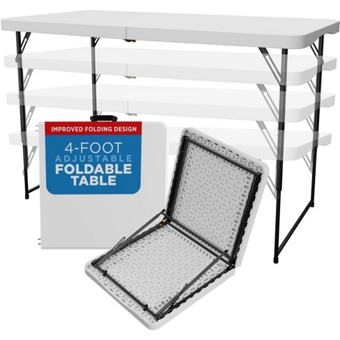 Folding Table 4 foot X 24 Inch X Adjustable Height To 22 24 30 35 Inch White Plastic By Sorfey Target