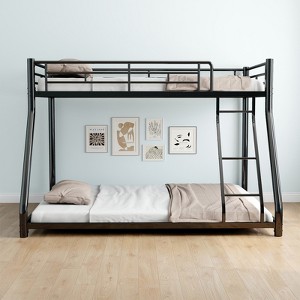 LOVMOR Full XL Over Queen  Heavy Duty Bunk Bed for Adults with Ladder and Full Length Guardrail for Adults,Teens,Kids - 1 of 4