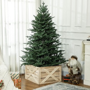 Whisen Wooden Christmas Tree Collar Box, 24" Farmhouse Christmas Tree Base Cover - 1 of 4