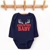Country Baby Antlers Puff Print  - Baby Long Sleeve Bodysuit - 2 of 4