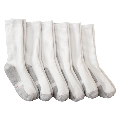Men's Hanes Premium Xtemp Dry 6Pk White Crew Socks : Target