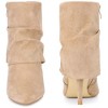 BLISSFUL STEP Women's Pointed Toe Stiletto Heel Fold Over Slouch Ankle Boots - 2 of 3
